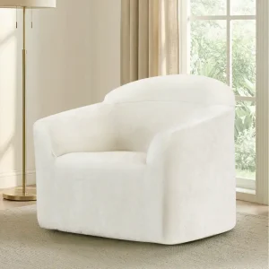 Spruce & Spring Modern Upholstered Accent Chair with Full Compression Sponge Cushioning, No Assembly