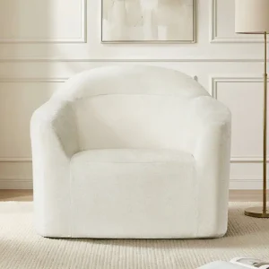 Spruce & Spring Modern Upholstered Accent Chair with Full Compression Sponge Cushioning, No Assembly