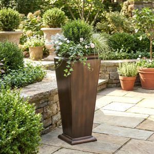 H Potter 36 Tall Tapered Copper Entryway Planter