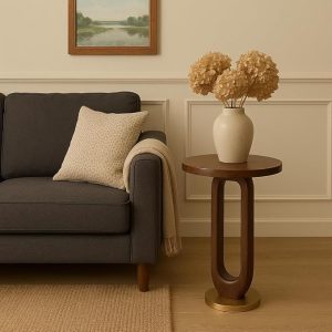 Little eXtra Round Coffee Table with Wooden Top  Modern Sofa Side Table, End Table and Corner Table for Living Room, Bedroom & Home Decor  Compact, Stylish & Durable.