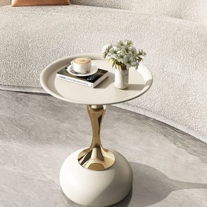 Movable Center Small Retro Metal Simple Round Nordic Portable Luxury Modern Coffee Tables for Living Room Bed Side Table Bedroom