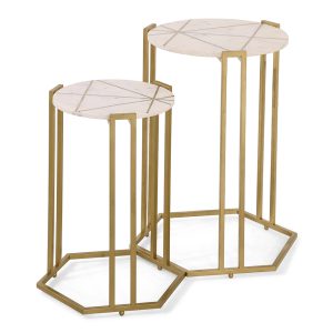 Rose End Table, Soft Gold - Set of 2