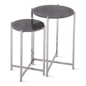 Zuri End Table, Silver - Set of 2