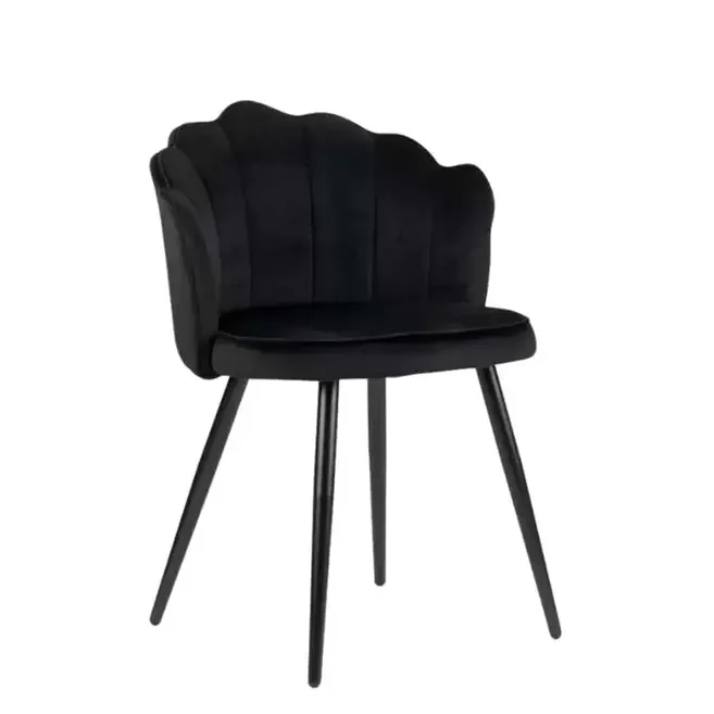 ROOTS - Velvet Shell Back Accent Chair in Black - Image 5