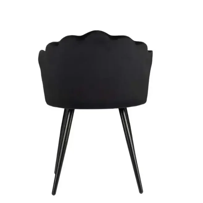 ROOTS - Velvet Shell Back Accent Chair in Black - Image 4
