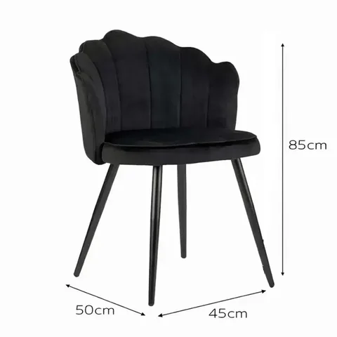 ROOTS - Velvet Shell Back Accent Chair in Black - Image 3