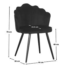 ROOTS - Velvet Shell Back Accent Chair in Black
