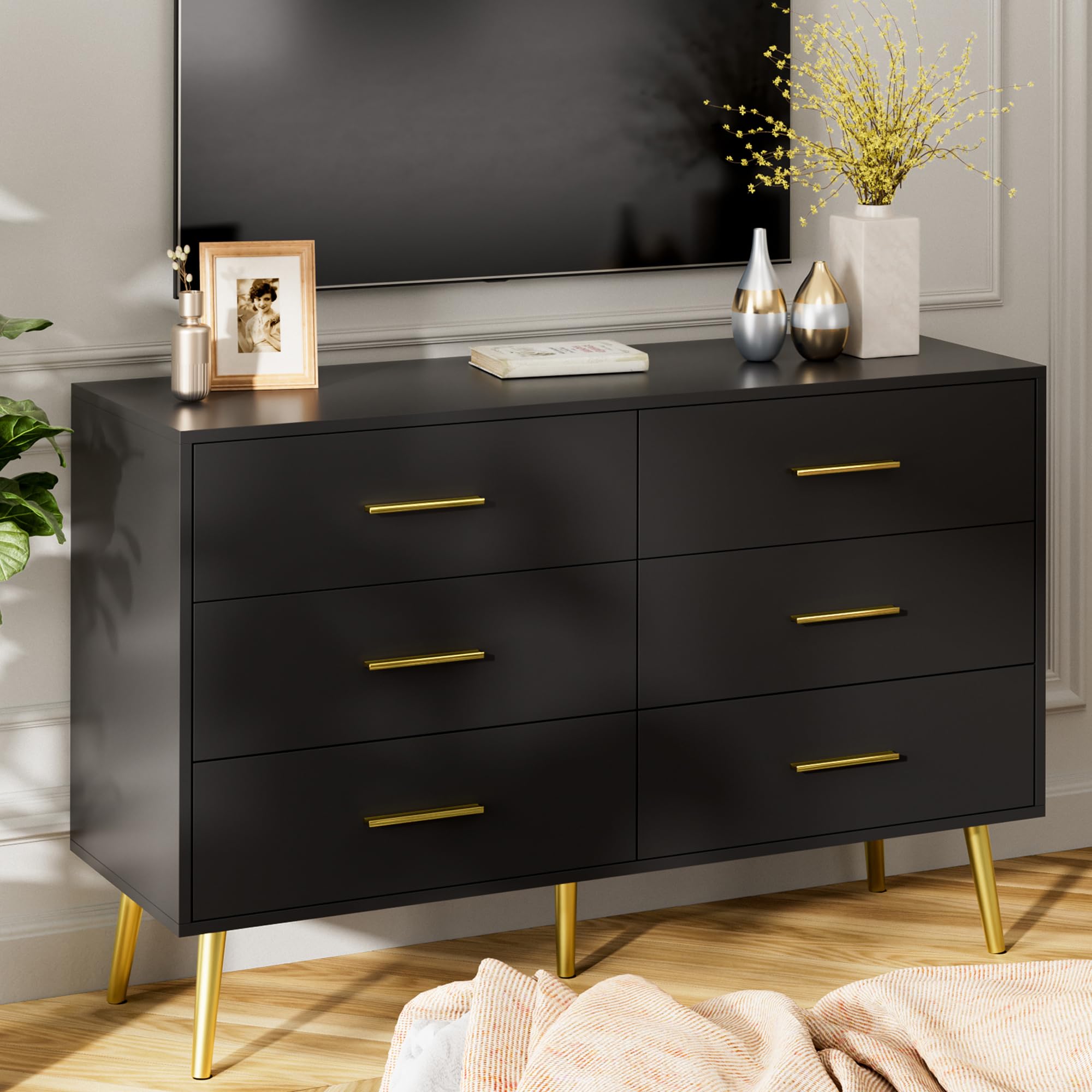 ROOTS - Noir Glamour 6-Drawer Dresser - Image 2