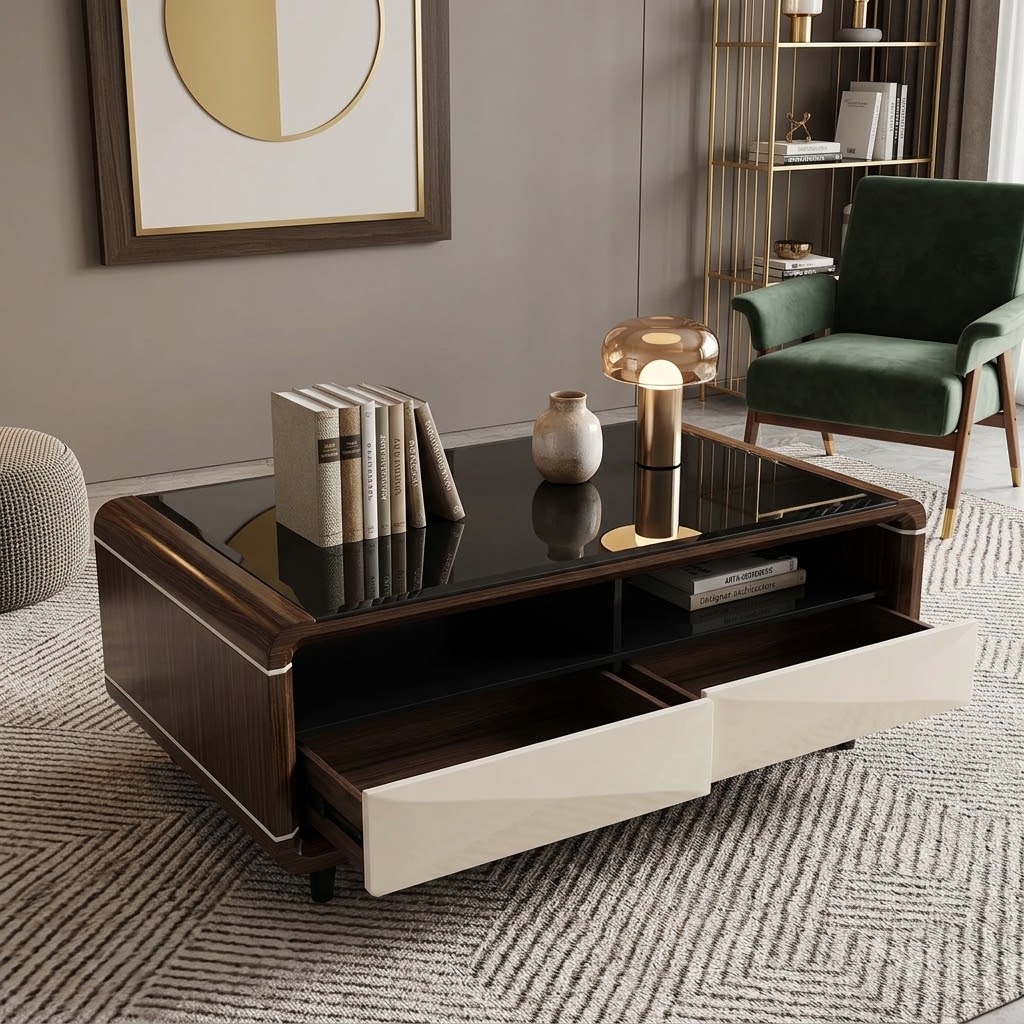 ROOTS - Aura Curved Glass Coffee Table - Image 3